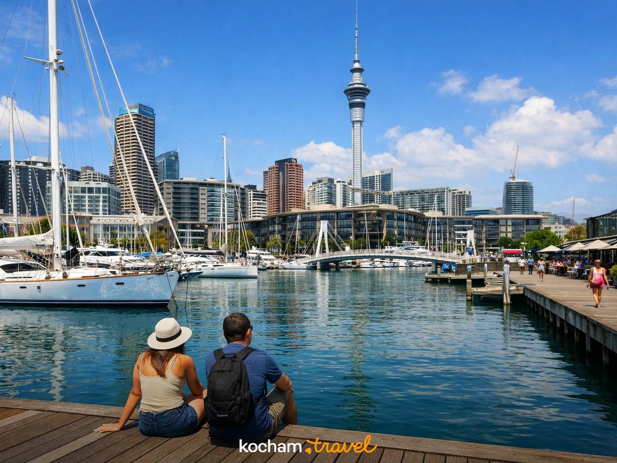 Nadbrzeże i miejski zgiełk Auckland w Auckland