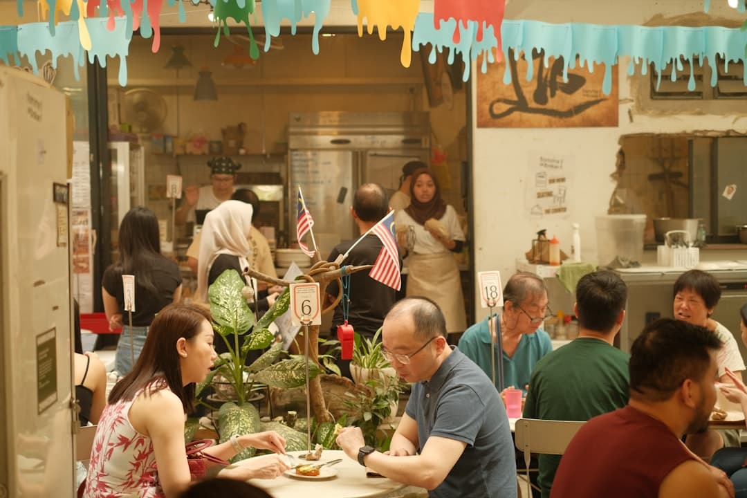 Food hall with diverse cuisines
