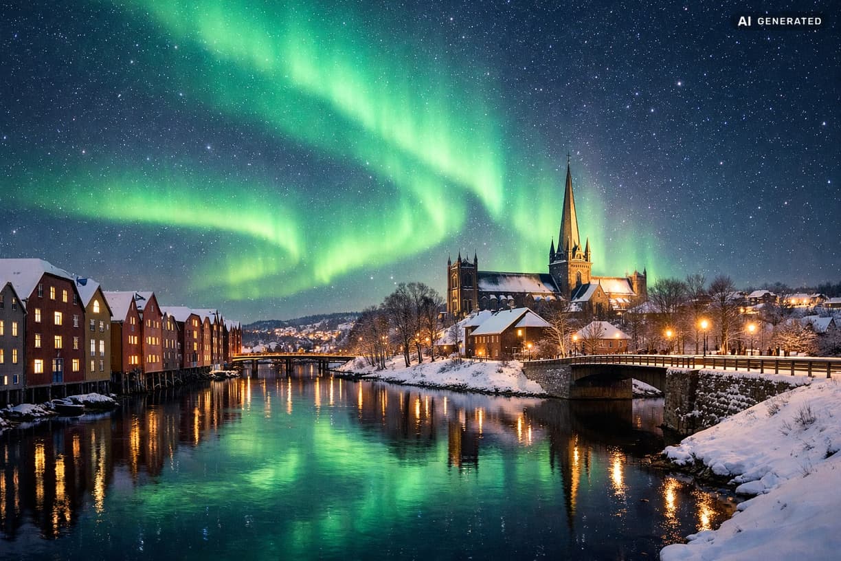 Chcesz upolować zorzę polarną? w Trondheim