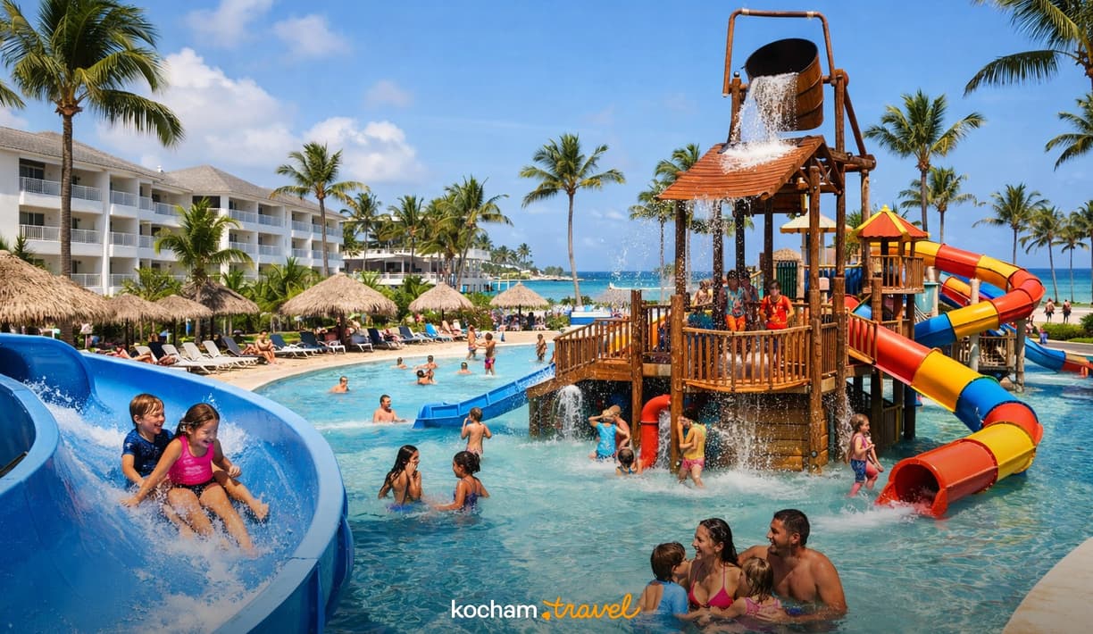 Ilustracja do tematu: Gdzie nocować w Punta Cana na Dominikanie z dziećmi? Hotele z animacjami i aquaparkami.