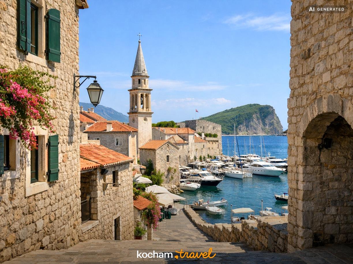 Urok Starego Miasta i okolic Portu w Budvie w Budva