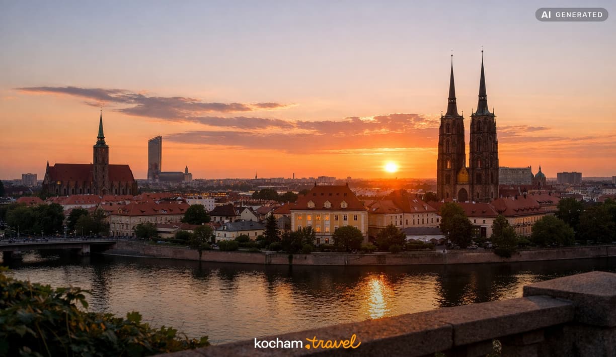 Ilustracja do tematu: Gdzie podziwiać zachód słońca we Wrocławiu? Zestawienie najlepszych punktów widokowych
