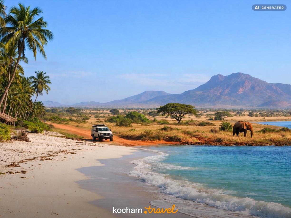 Dzień 1: Z Diani Beach do serca Tsavo West w Diani Beach