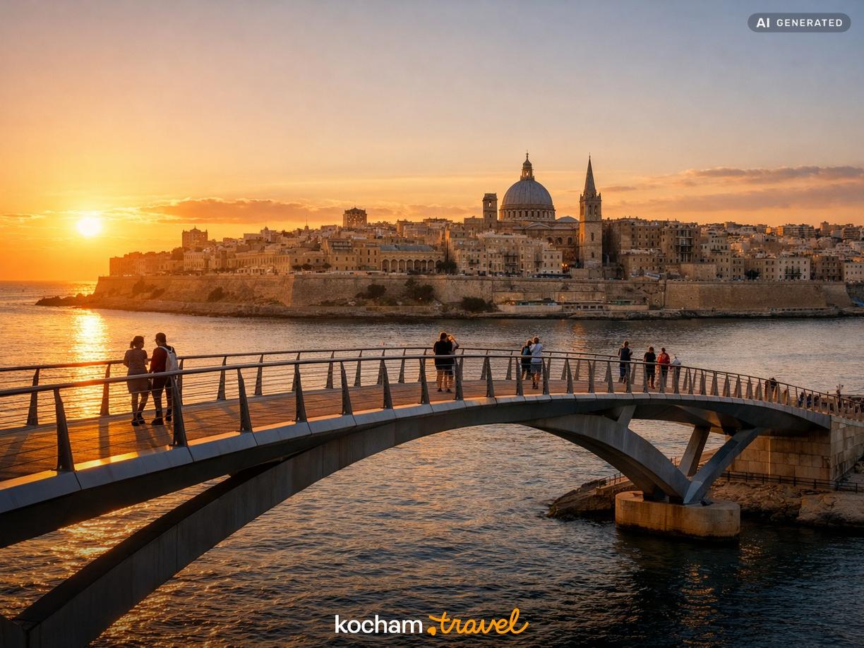 Pieszy Most Tigne i niezrównana panorama w Sliema