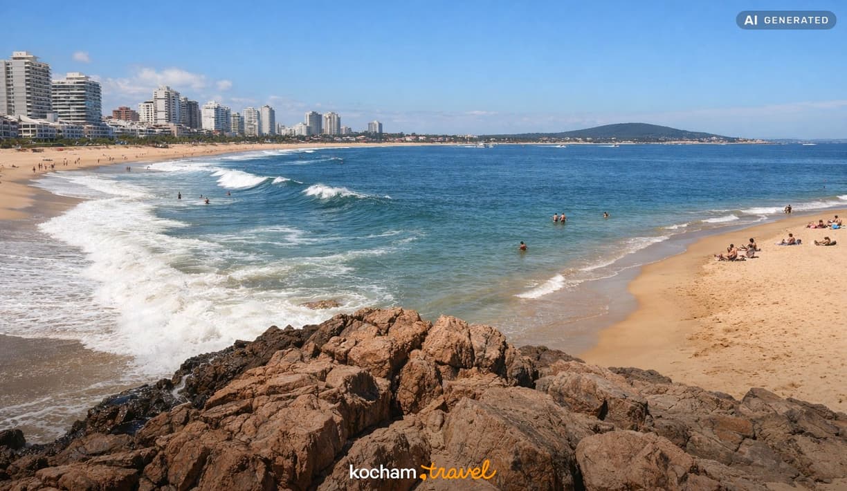 Ilustracja do tematu: Urugwaj. Punta del Este i różnice między wzburzoną plażą Brava a spokojną Mansa