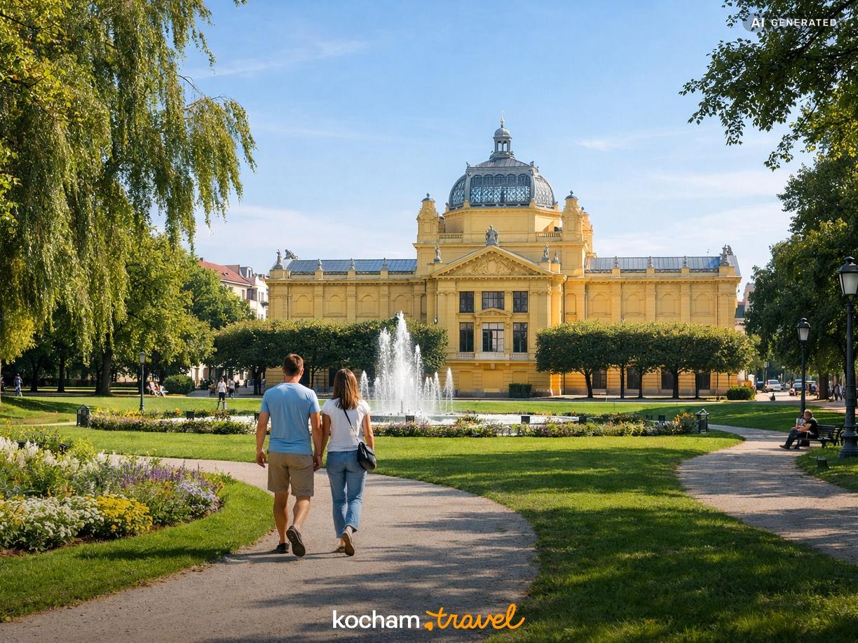 Zielona Podkowa i poranny spacer w Zagrzeb