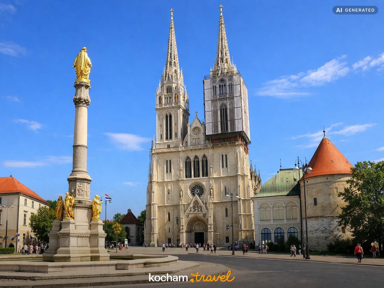 Kaptol i monumentalna Katedra w Zagrzeb
