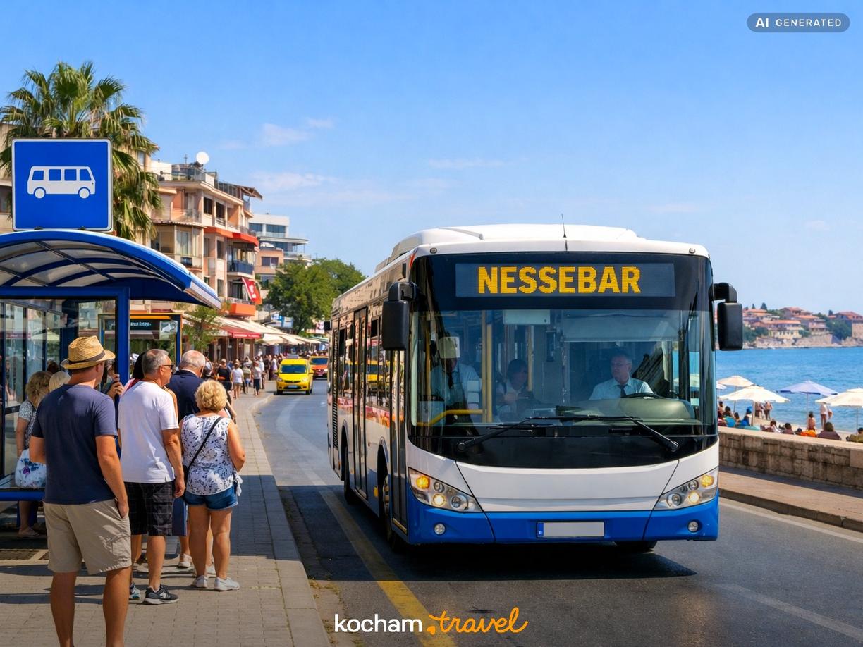 Dojazd ze Słonecznego Brzegu do Nesebyru: Autobus miejski w Nessebar