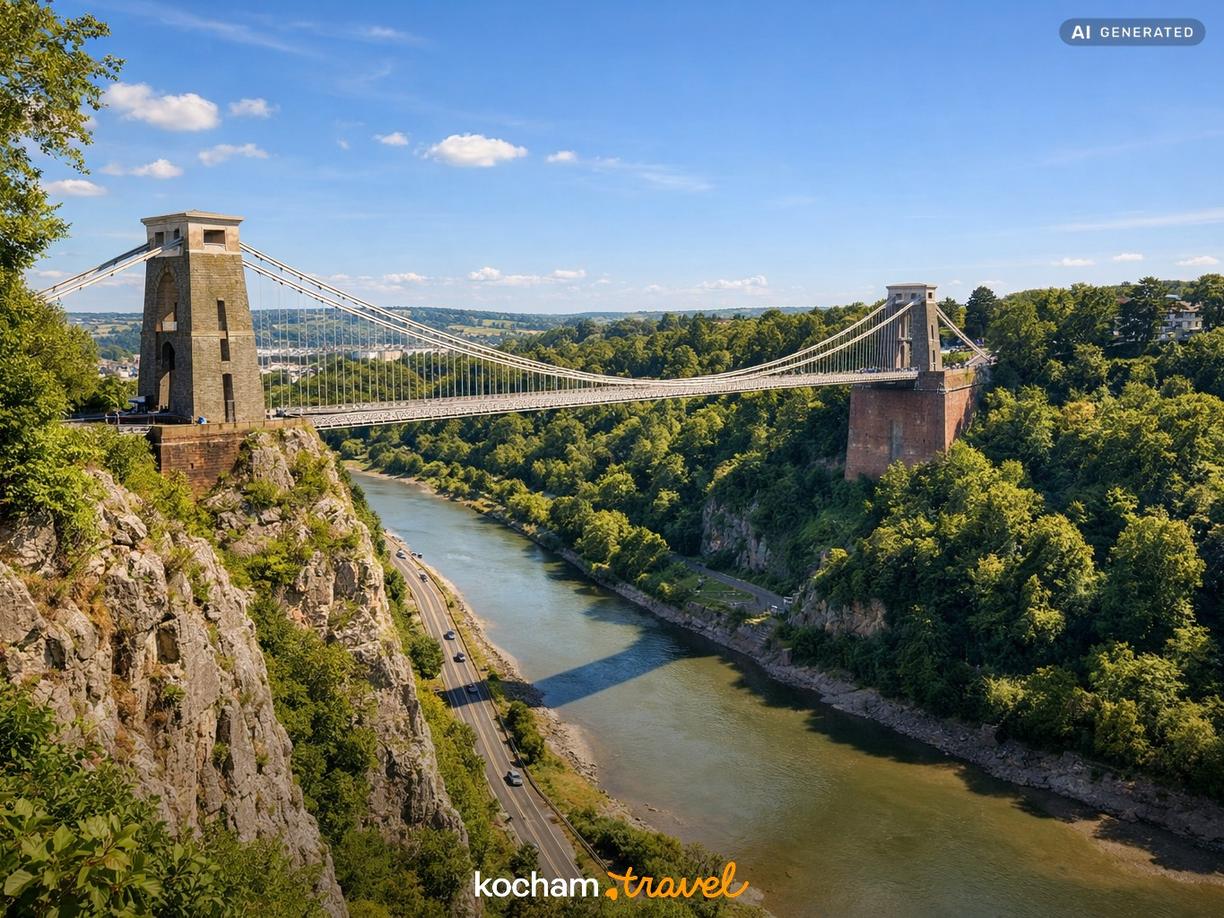 Clifton Suspension Bridge i okolice w Bristol
