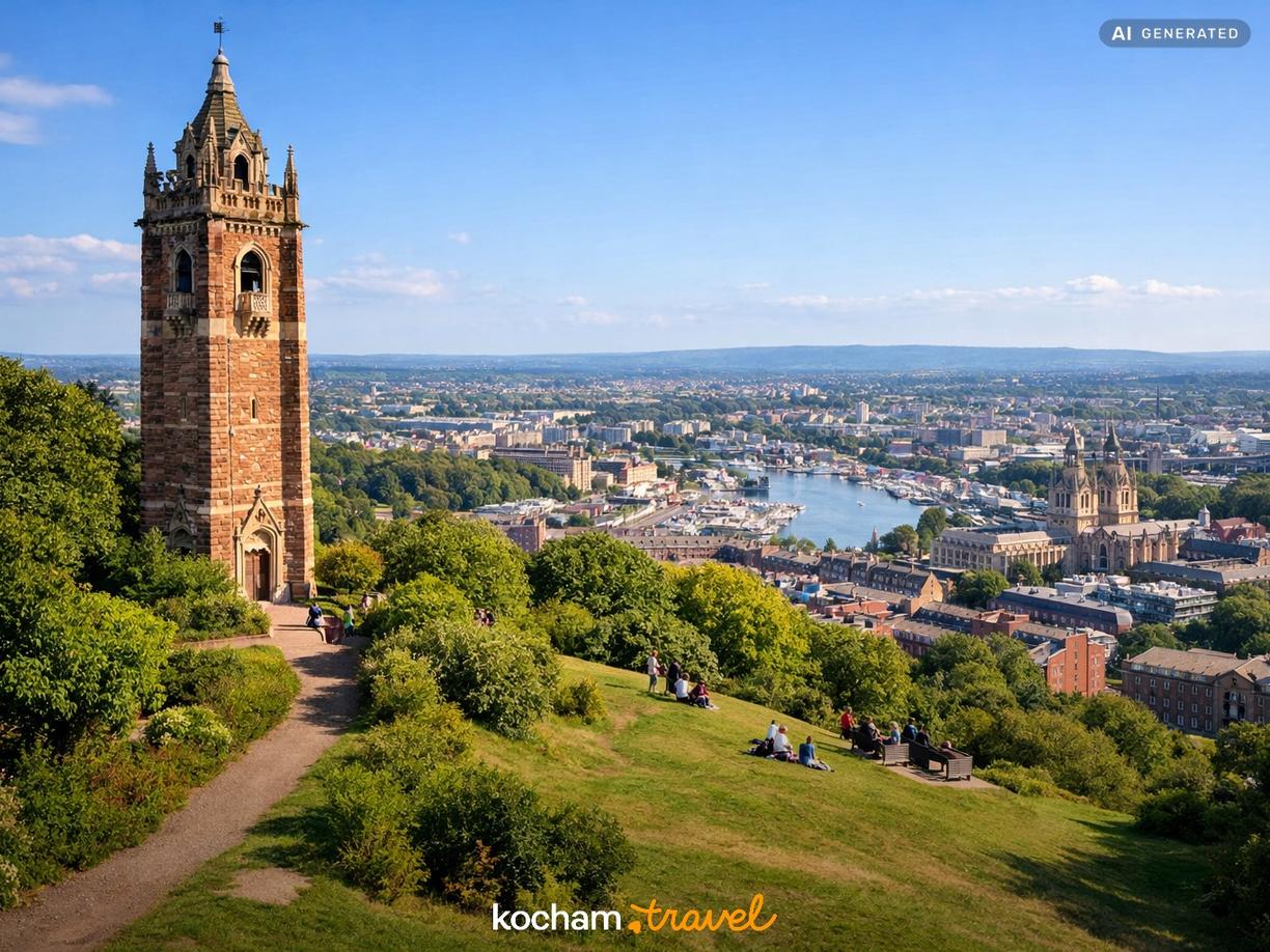 Wzgórze Brandon Hill i Cabot Tower w Bristol