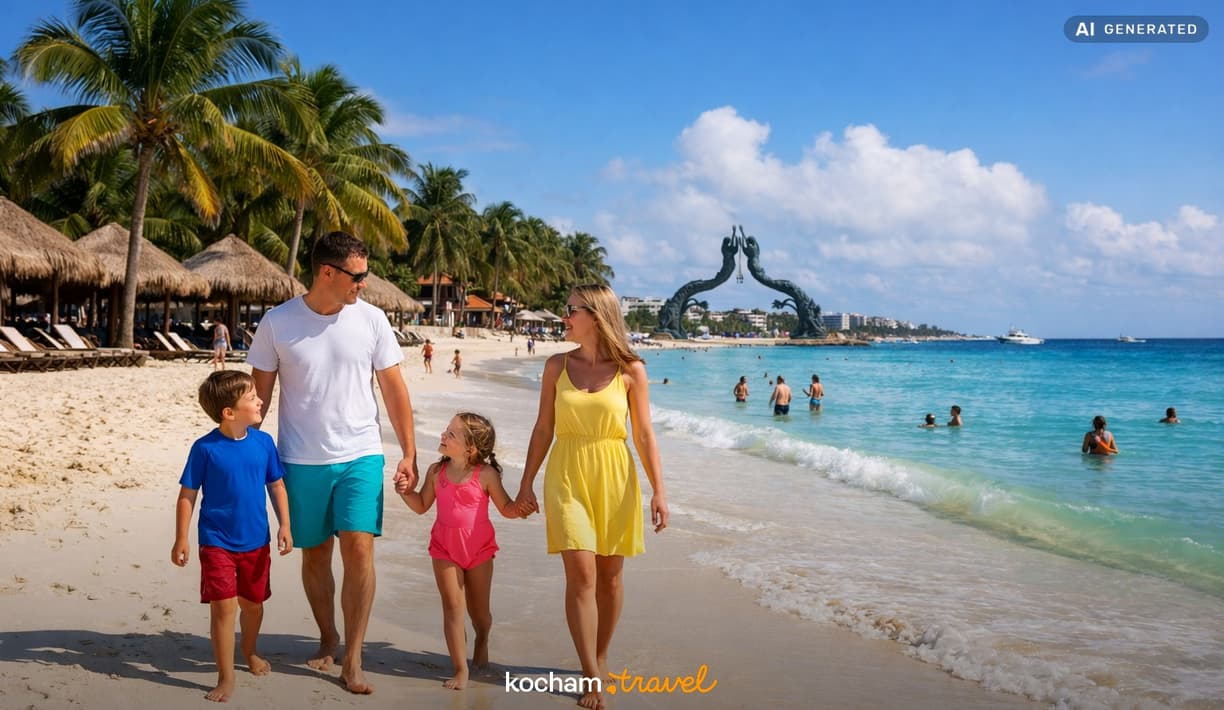 Ilustracja do tematu: Gotowy plan podróży: wyjazd do Playa del Carmen w Meksyku na 10-dniowe ferie zimowe z dziećmi