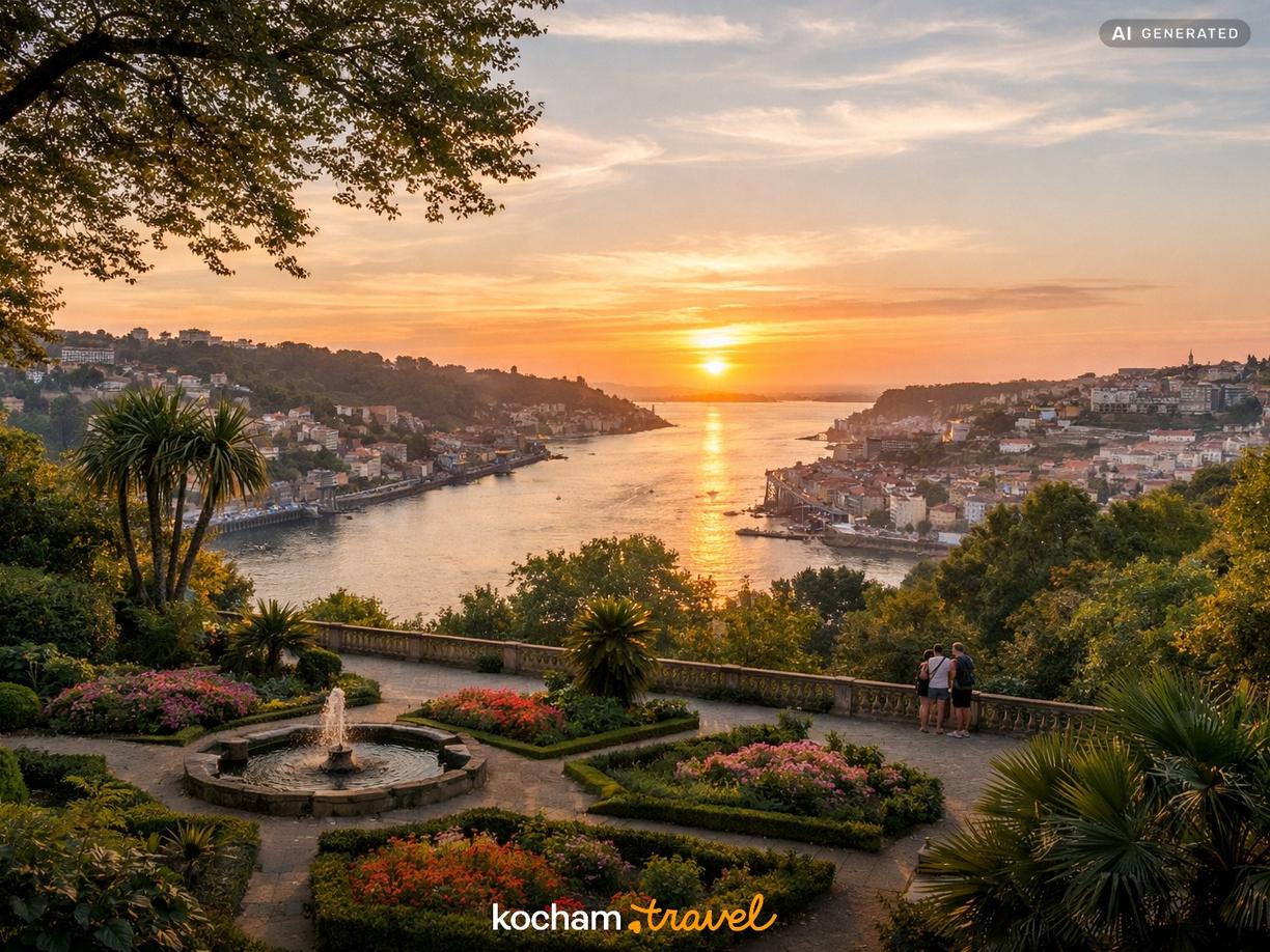 Popołudnie nad oceanem i ogrody w Porto