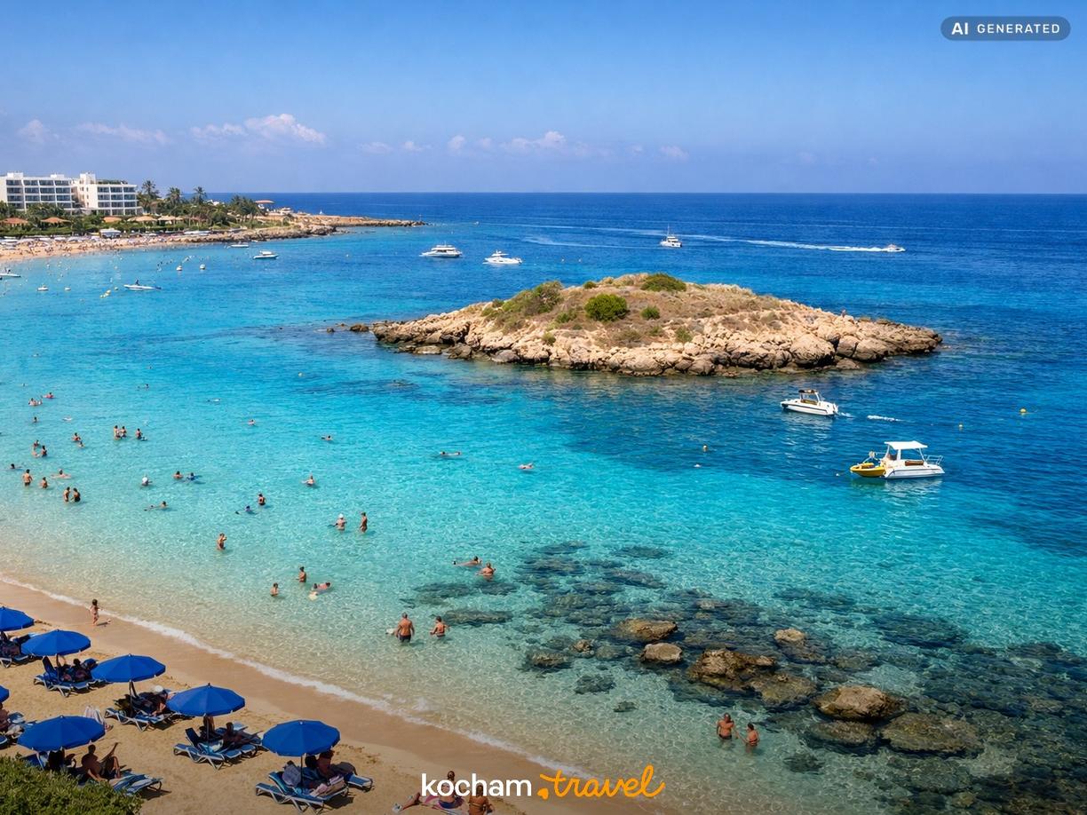 Plaża Fig Tree Bay – Turkusowe wody i wysepka w Protaras