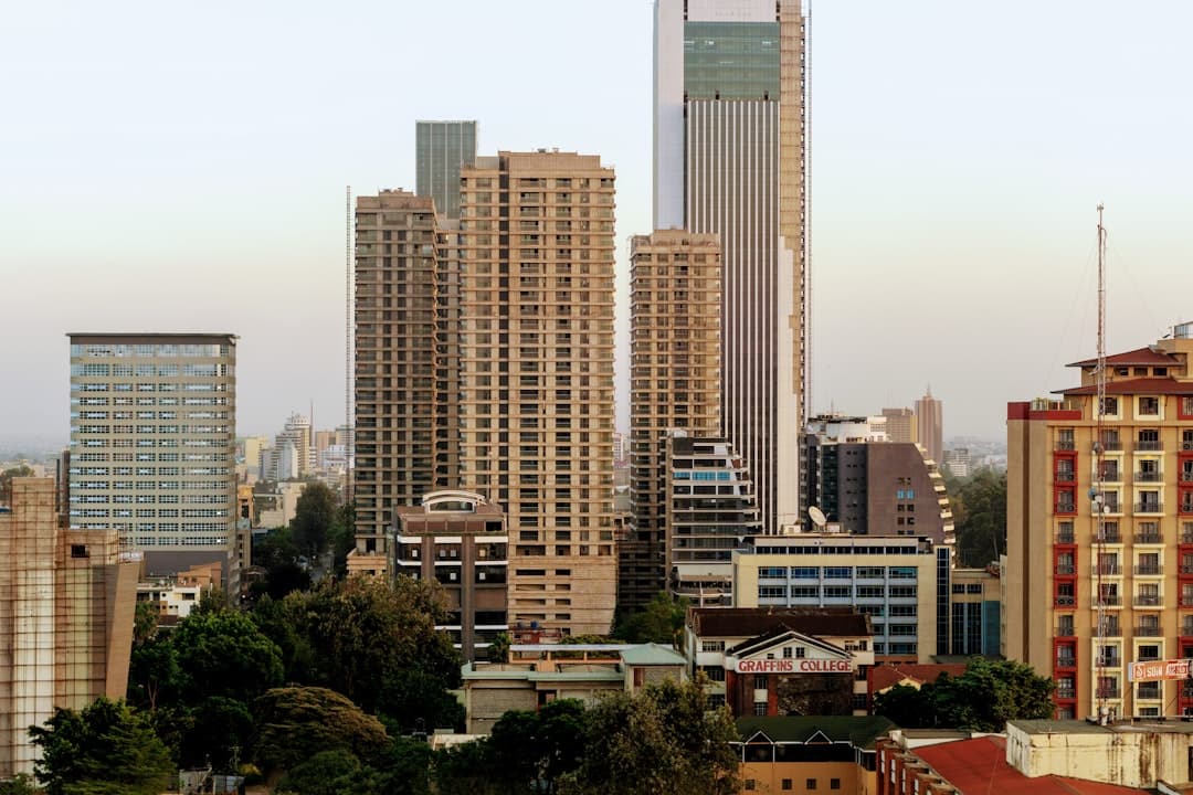Zachód słońca nad miastem Nairobi