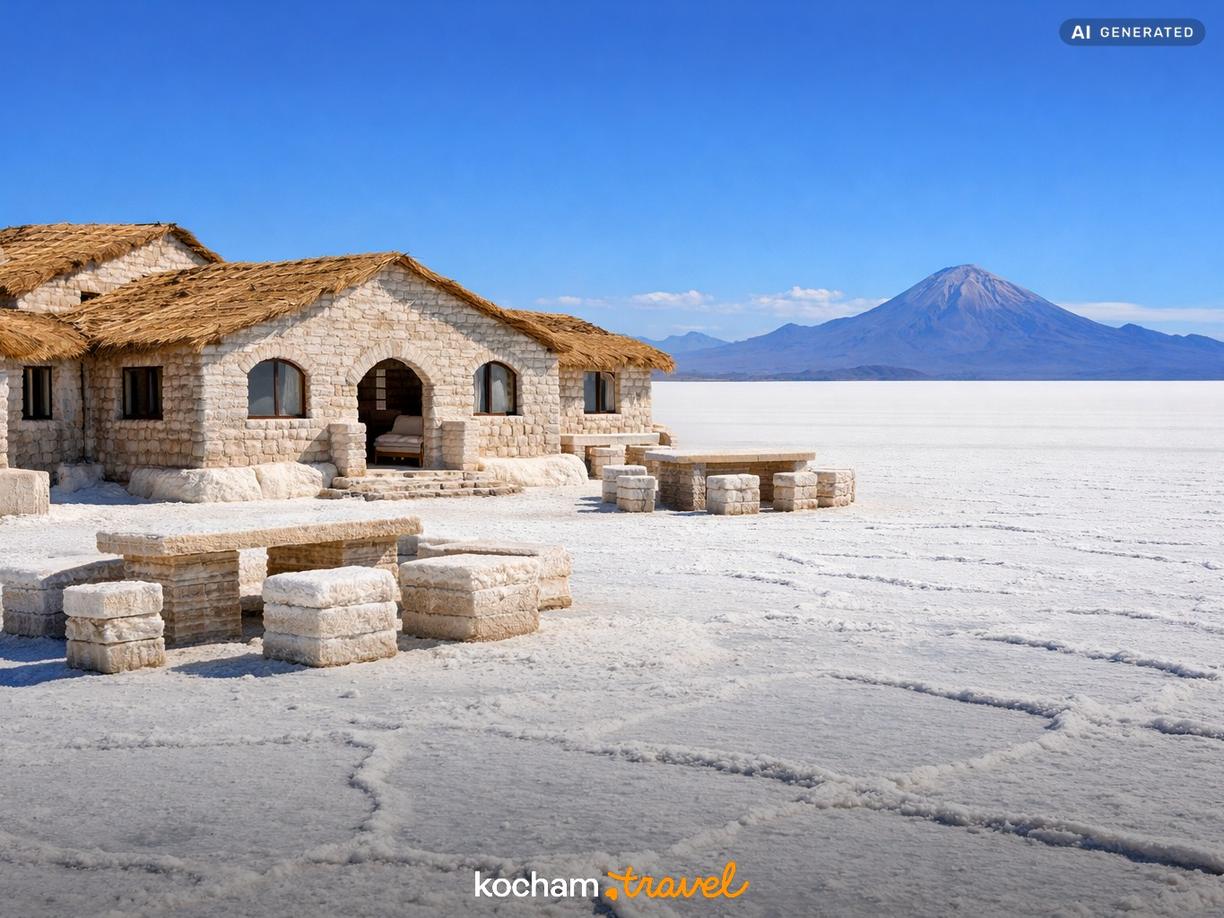 Fenomen solnych hoteli w Boliwii w Salar de Uyuni