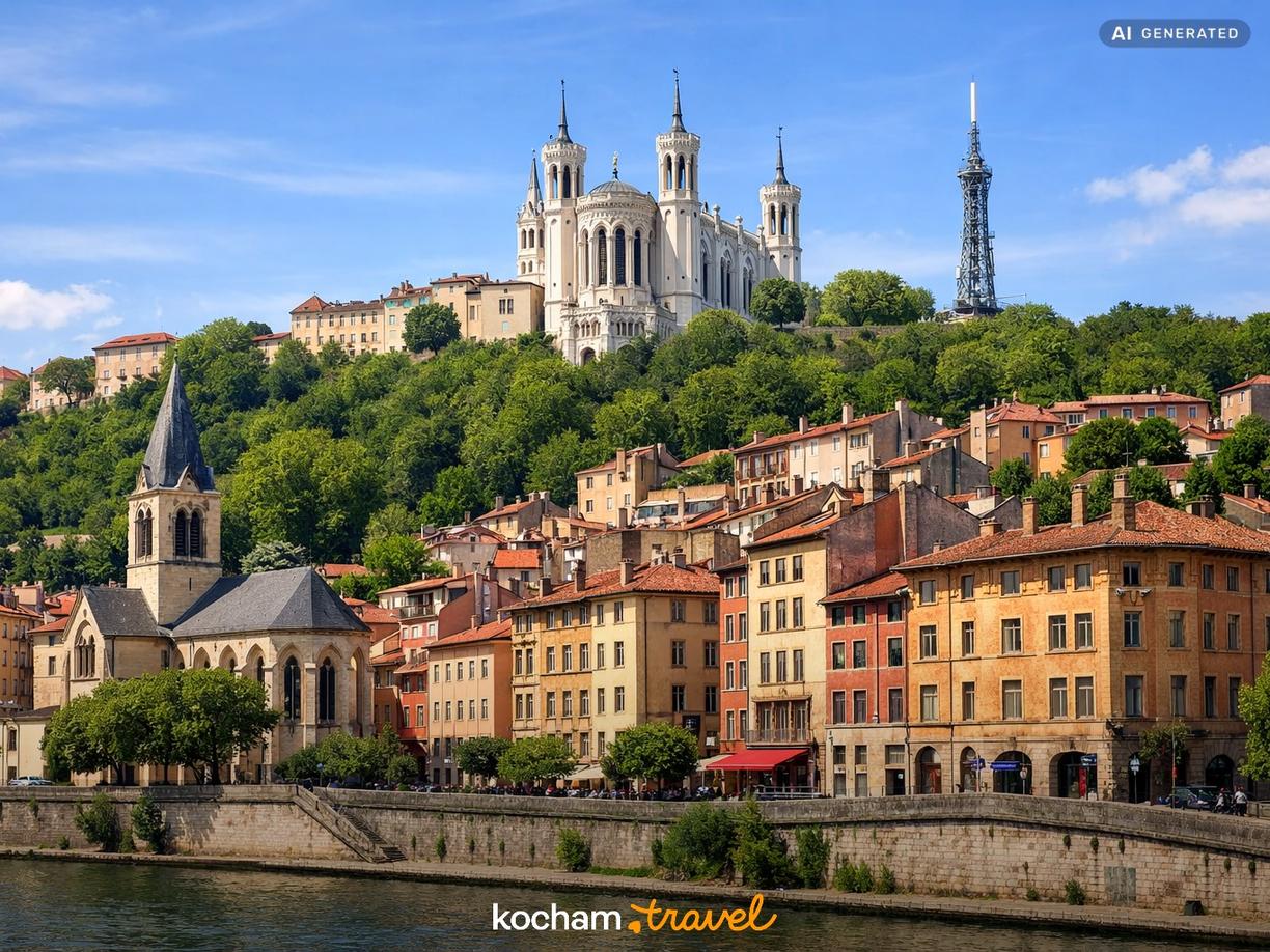 Wzgórze Fourvière i historyczny Stary Lyon w Lyon
