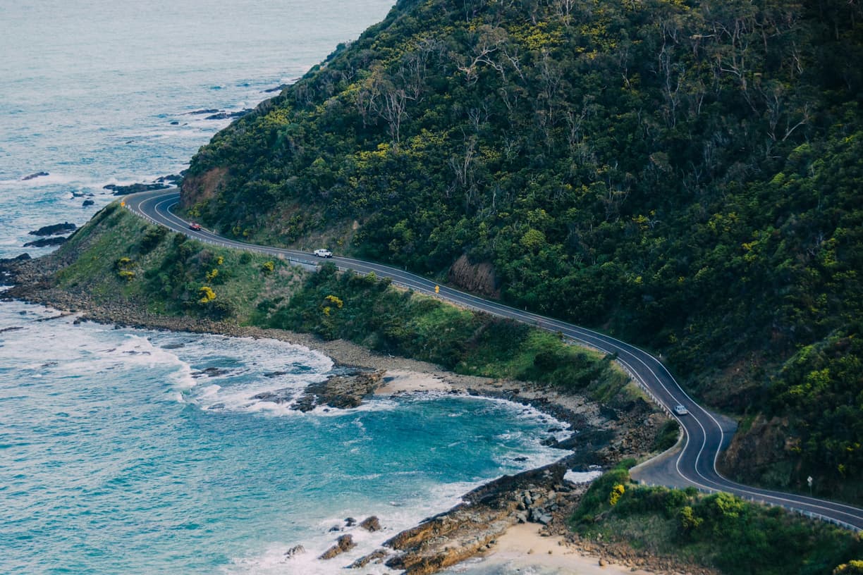 Piękne krajobrazy wzdłuż Great Ocean Road