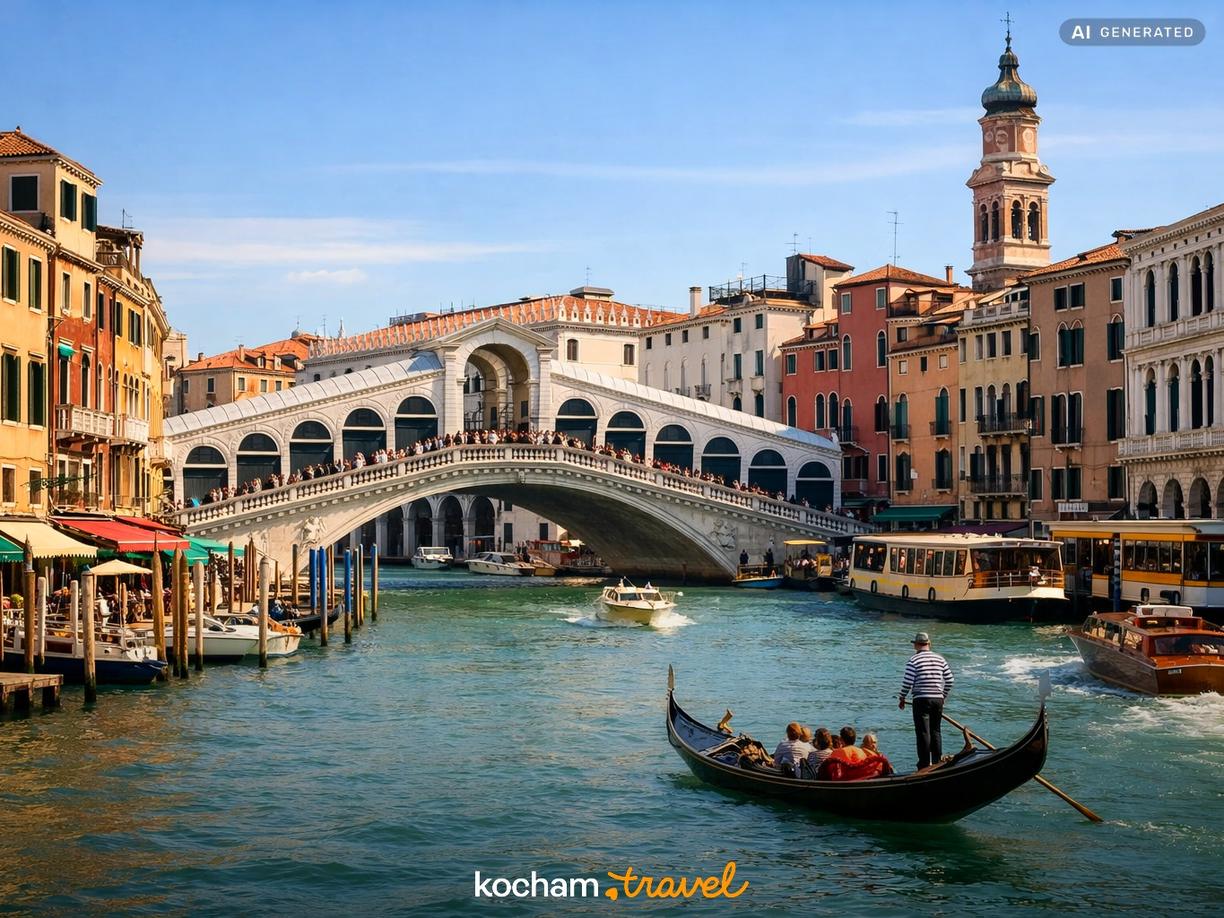 Klasyczne punkty widokowe nad Canal Grande w Wenecja