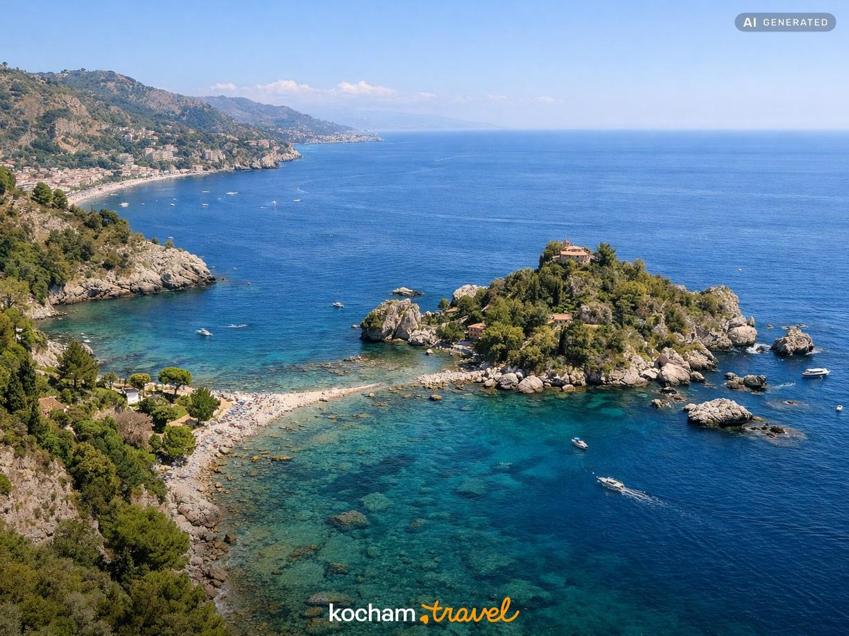 Belvedere di Via Pirandello i Isola Bella w Taormina