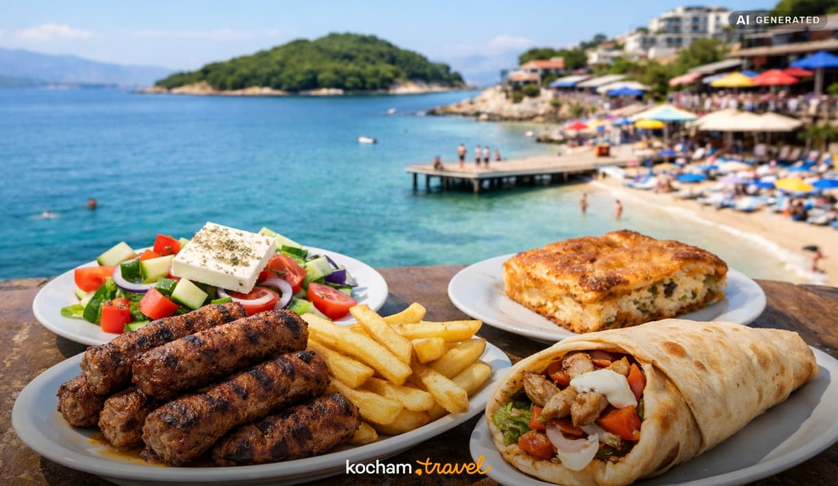 Ilustracja do tematu: Ksamil: gdzie zjeść — lokalne klasyki i street food?