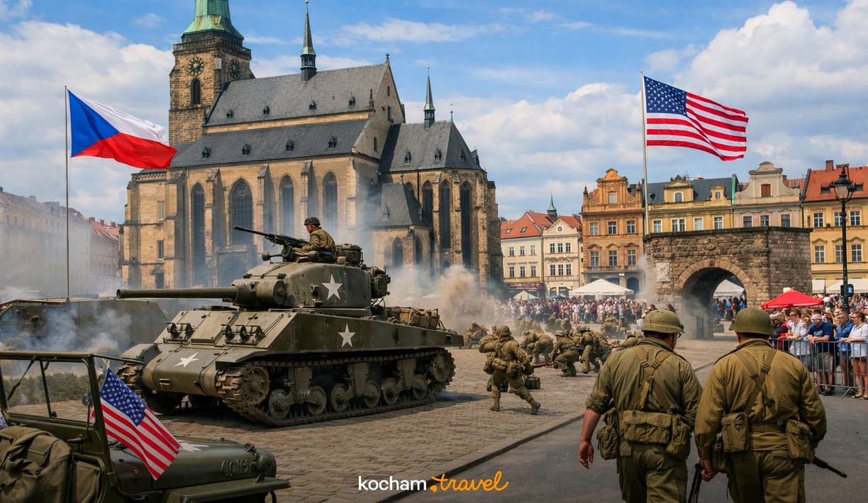 Ilustracja do tematu: Czechy. Festiwal Wyzwolenia w Pilźnie: jak na własną rękę zaplanować wyjazd i śledzić harmonogram pokazów historycznych