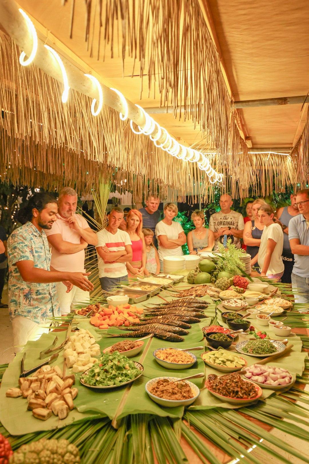 Świeże owoce morza w restauracji na Tahiti