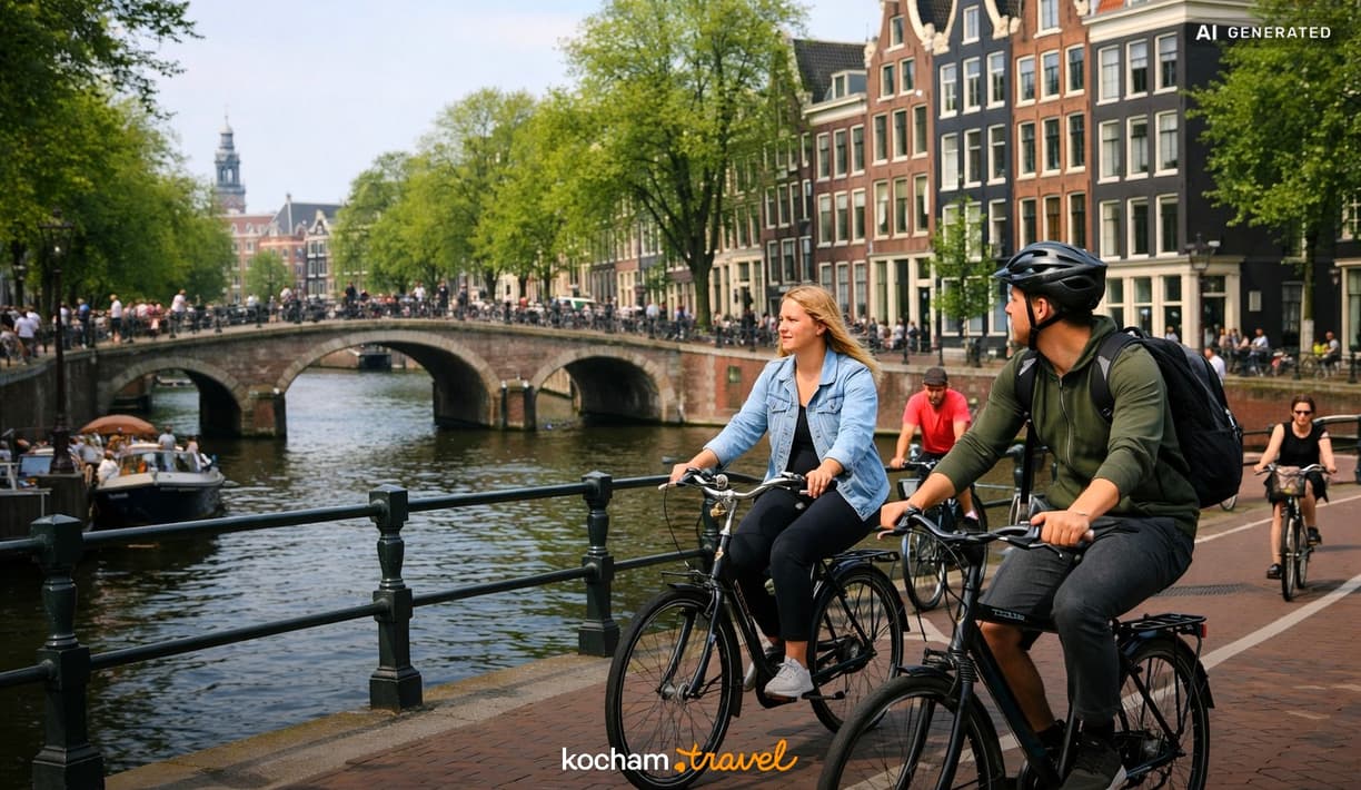Ilustracja do tematu: City break z Warszawy: Amsterdam - jak wypożyczyć rower i bezpiecznie jeździć po stolicy Holandii