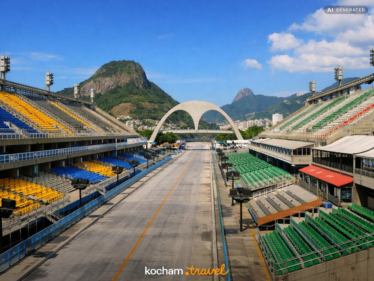 Architektura i sektory na Sambodromie w Rio de Janeiro