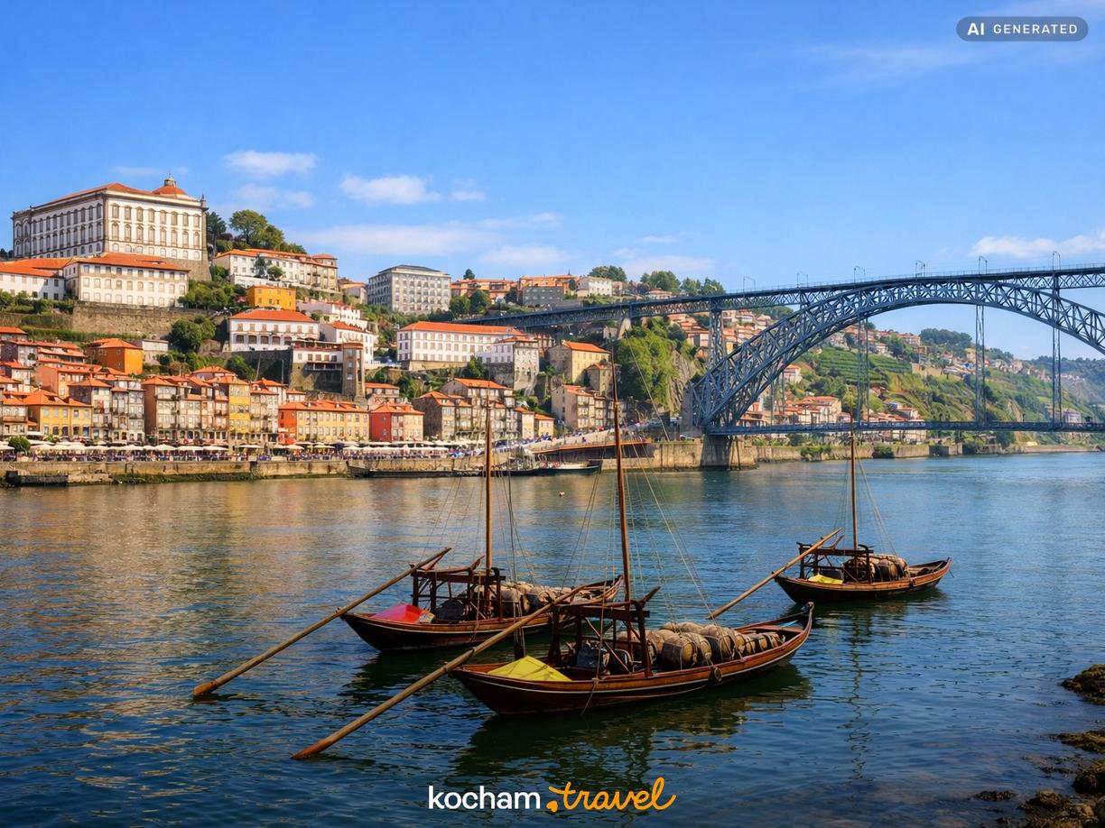 Urokliwe Porto i dolina rzeki Douro w Portugalia
