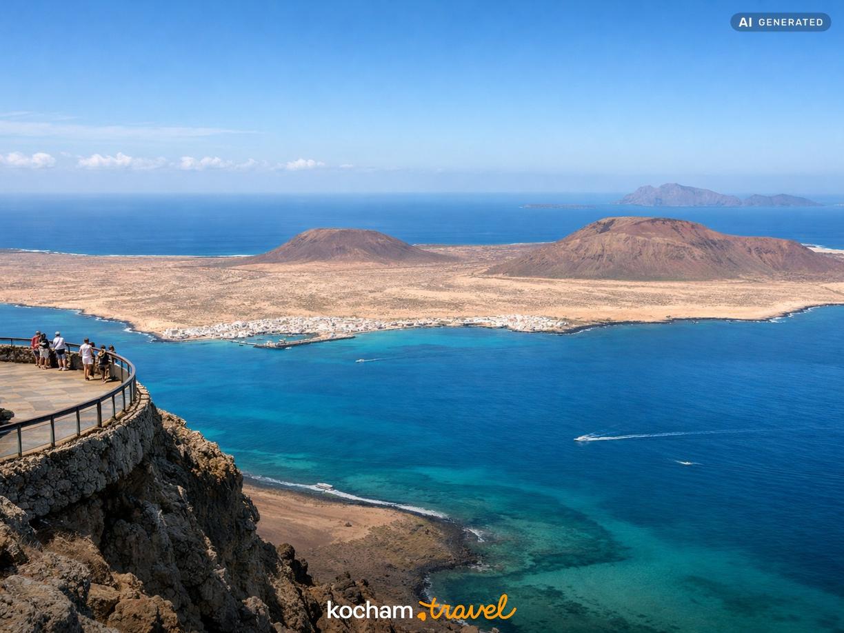 Mirador del Río i widok na La Graciosę w Lanzarote