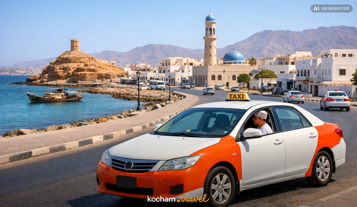 Ilustracja do tematu: Oman. Ceny przejazdów lokalnymi taksówkami w Sur: ile kosztuje krótki kurs po mieście (od 1 do 3 OMR)?
