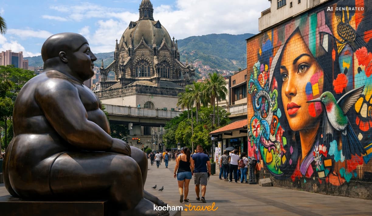 Ilustracja do tematu: Kolumbia. Śladami Fernando Botero i sztuki współczesnej na ulicach Medellín.