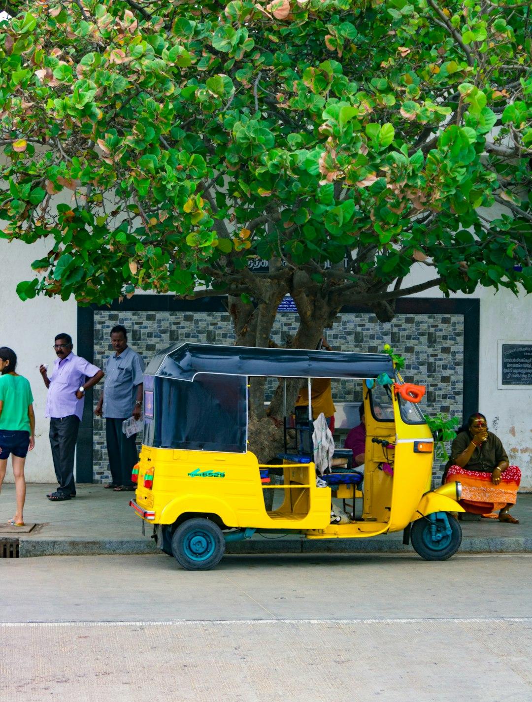 Zanzibar taxi scene with tourists