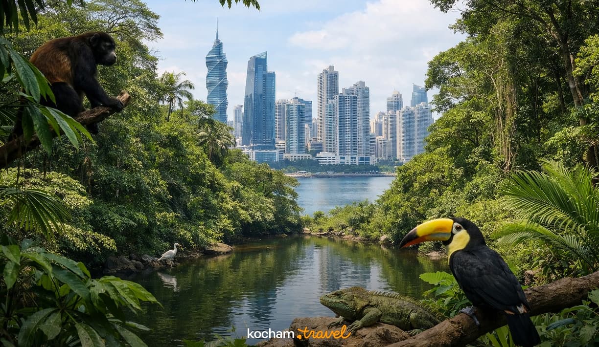 Ilustracja do tematu: Panama. Tropikalna dżungla w sercu metropolii, czyli spotkanie z dziką przyrodą w granicach Panama City