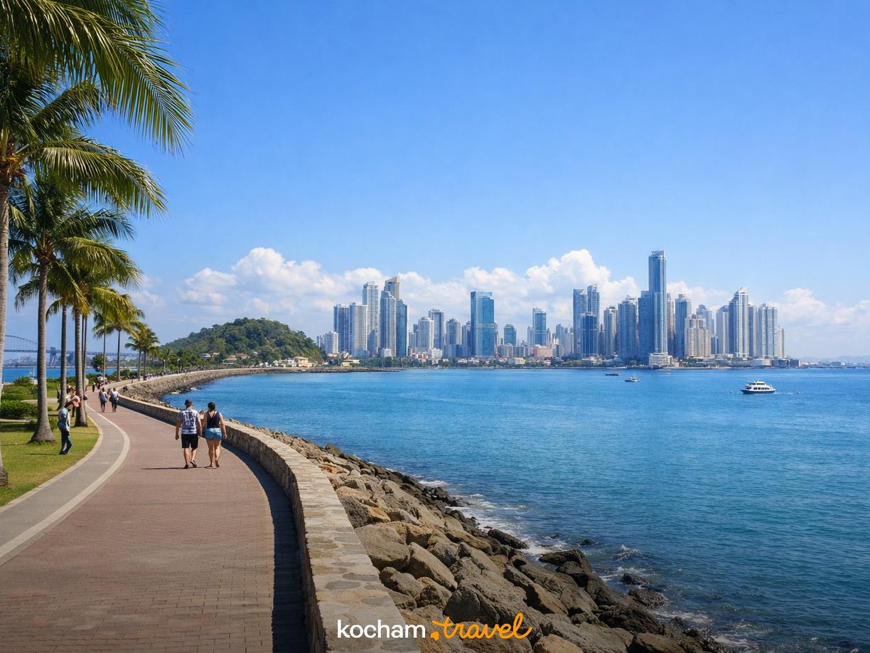 Amador Causeway: Spacer z widokiem na ocean w Panama City