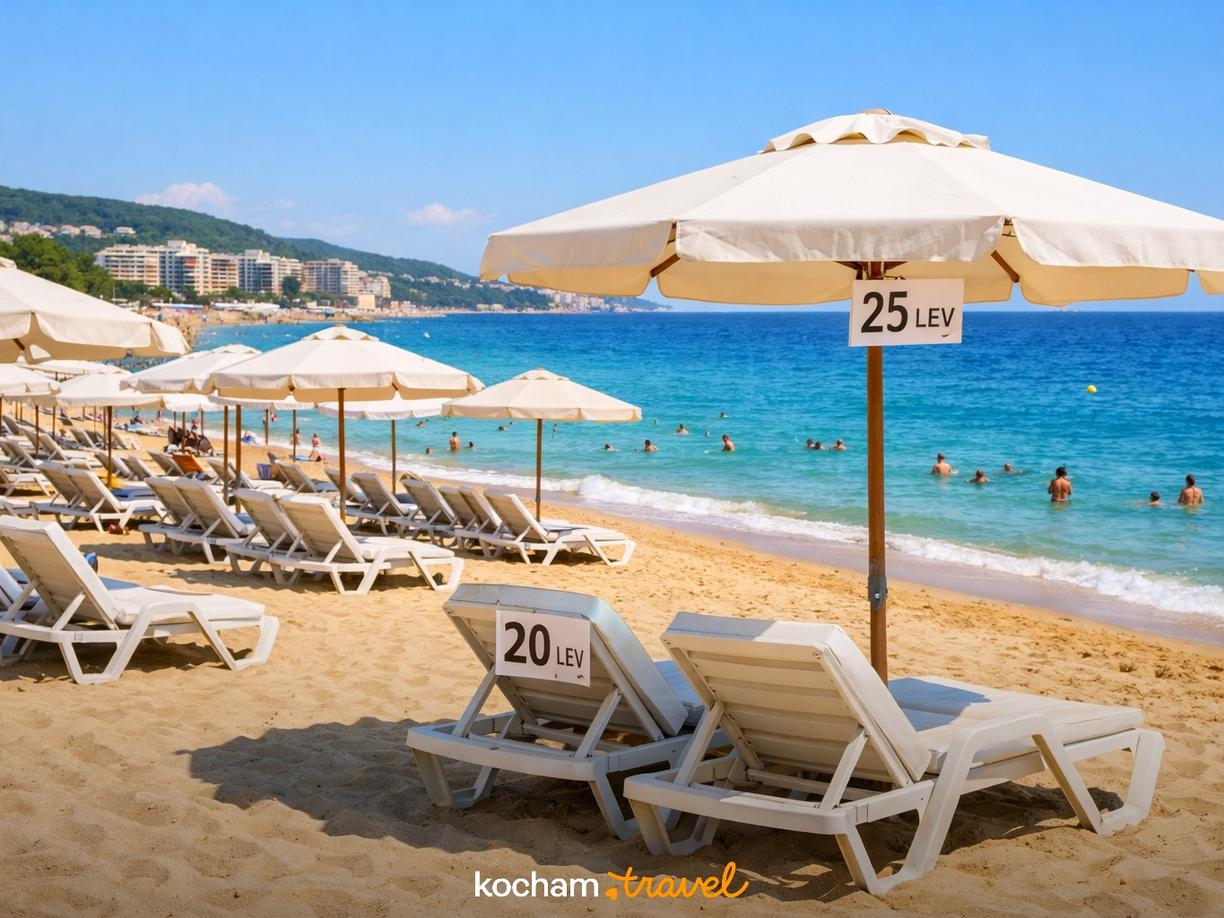 Ceny leżaków i parasoli na plażach w Złotych Piaskach w Złote Piaski