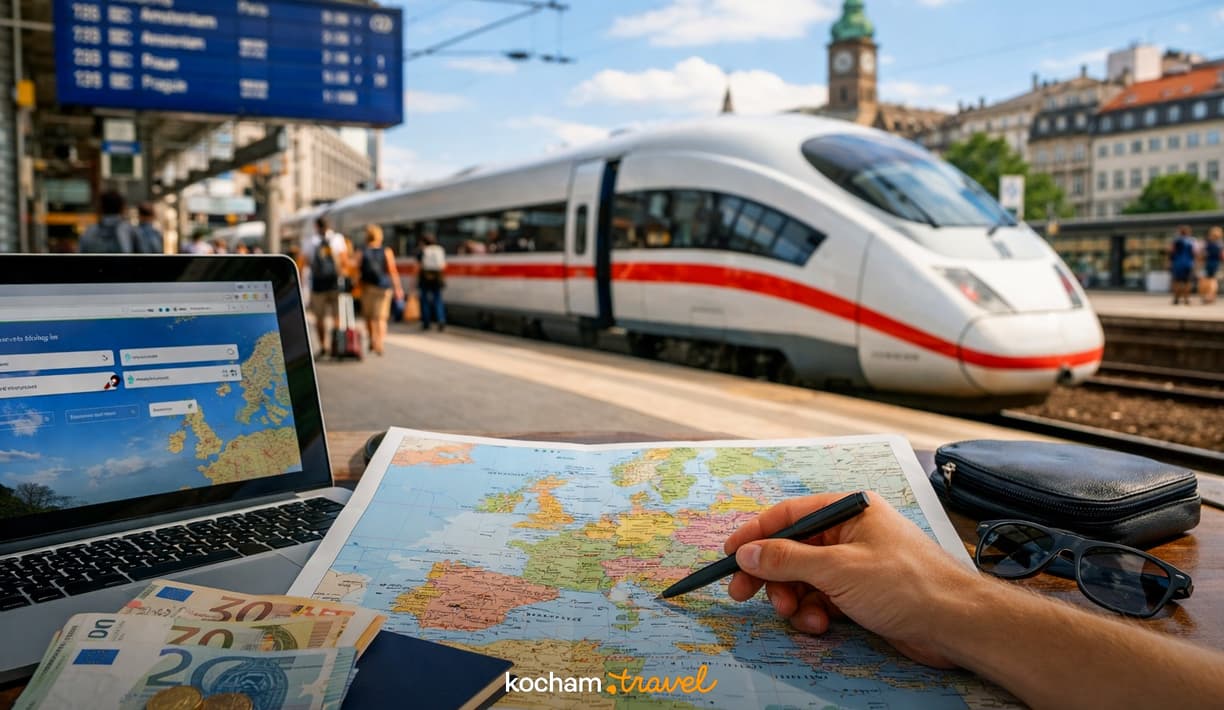 Ilustracja do tematu: Podróż pociągiem po Europie – jak kupować bilety i planować trasy, by zaoszczędzić?