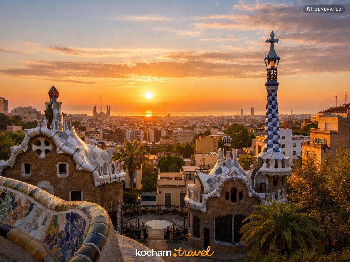 Dzień drugi: Magiczny poranek w Park Güell i widoki w Barcelona
