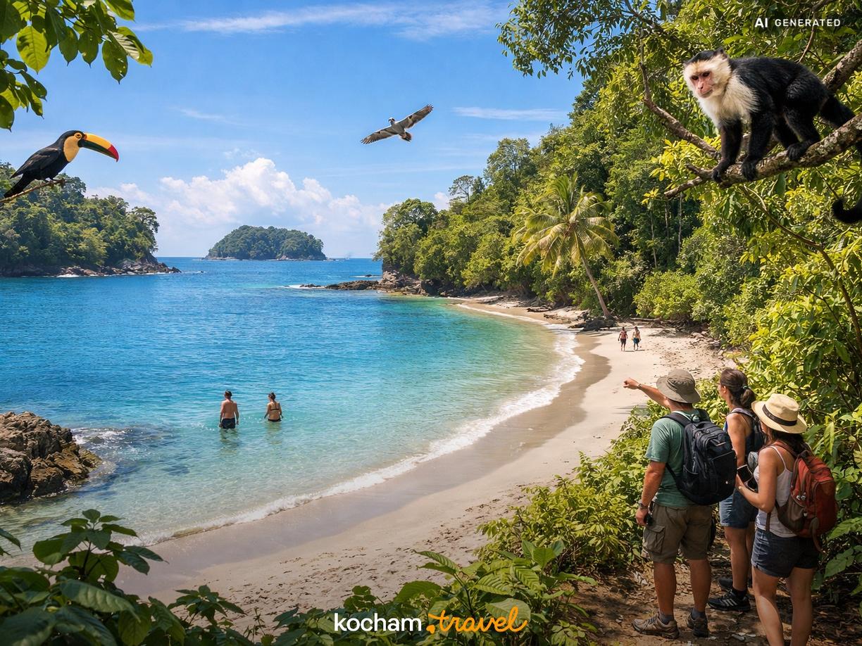 Atrakcje wewnątrz parku i budżet czasowy w Manuel Antonio
