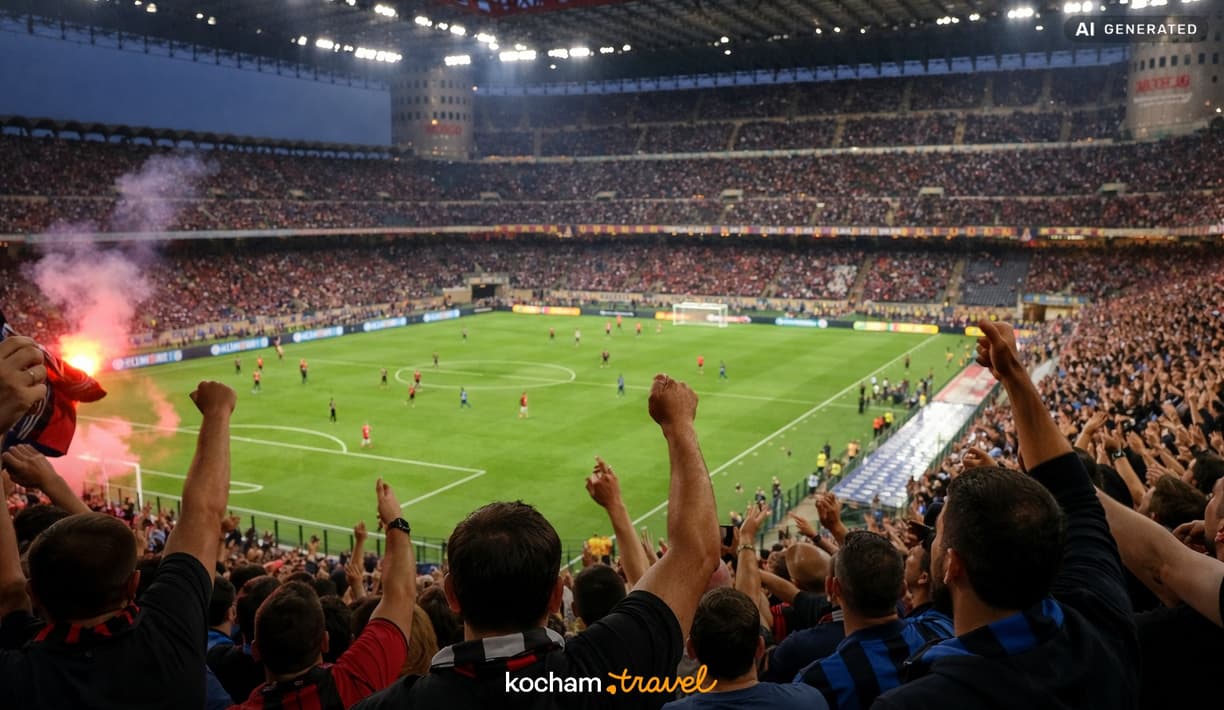 Ilustracja do tematu: City break z Warszawy: Mediolan - piłkarskie emocje na stadionie San Siro i sportowa strona Włoch.