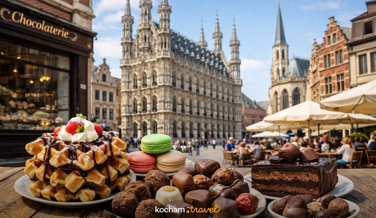 Ilustracja do tematu: Belgia. Słodkie oblicze Leuven: przewodnik po najlepszych cukierniach i czekoladziarniach.