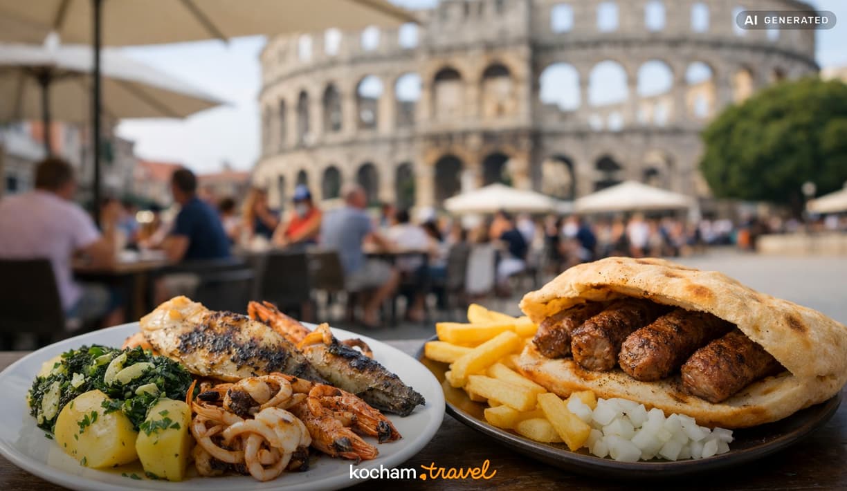 Ilustracja do tematu: Pula: gdzie zjeść — lokalne klasyki i street food?