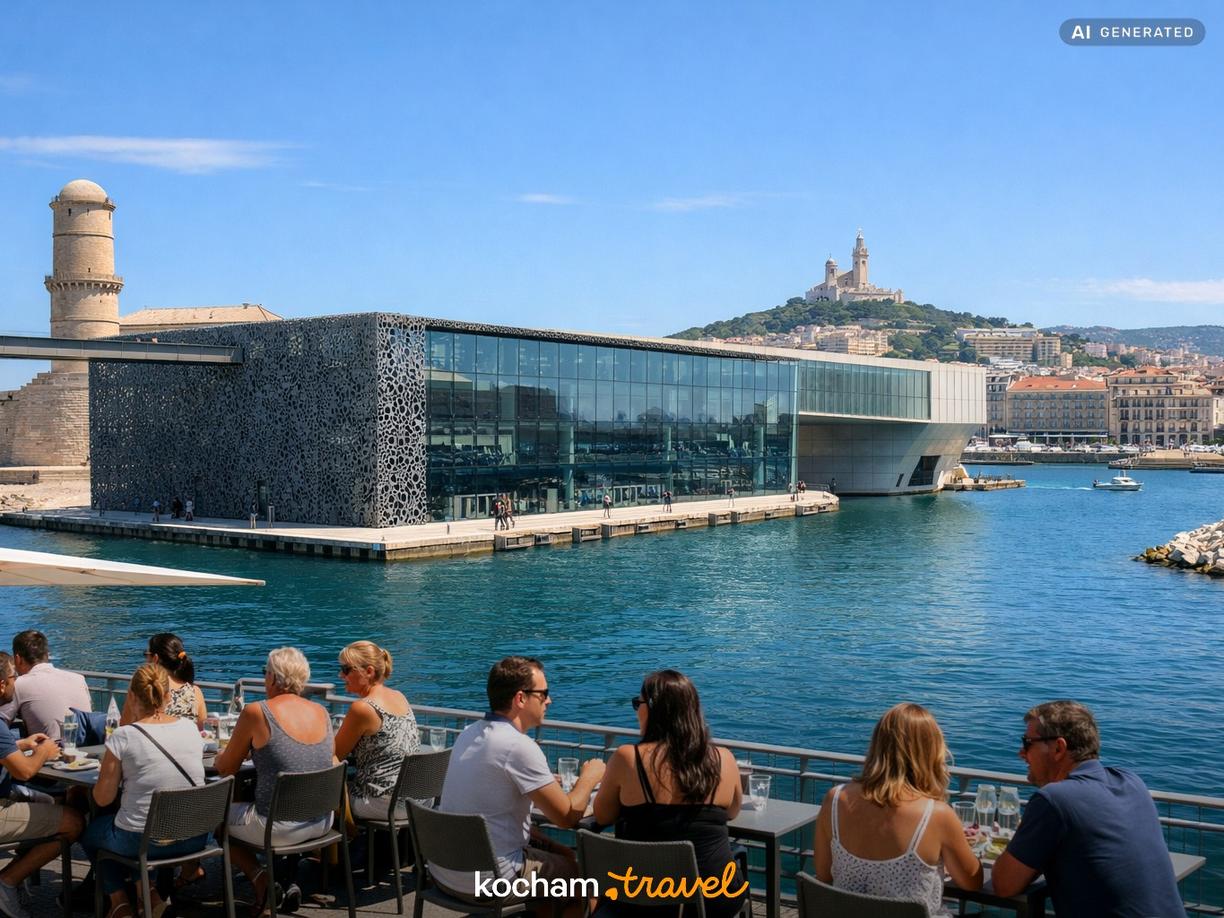 Nowoczesna bistronomia i widoki wokół MuCEM w Marsylia