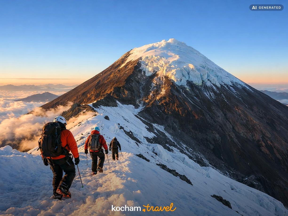 Nocny atak szczytowy na wulkan Tungurahua w Baños