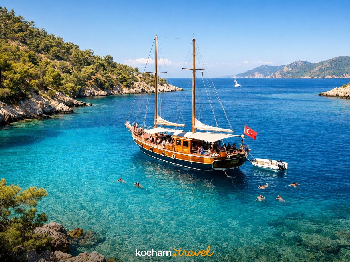 Dzień 2: Rejs po lazurowym wybrzeżu i odkrywanie zatok w Bodrum