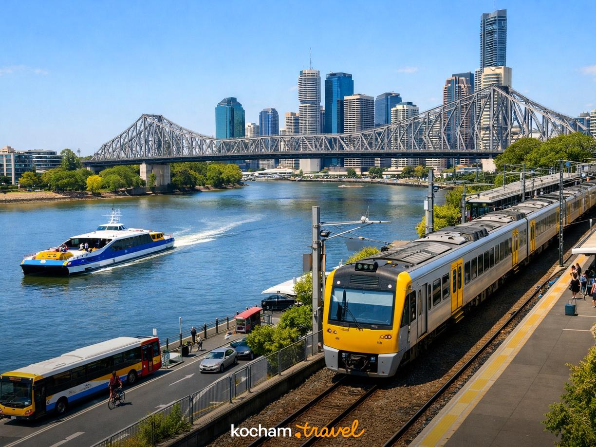 Transport publiczny i prywatny na miejscu w Brisbane