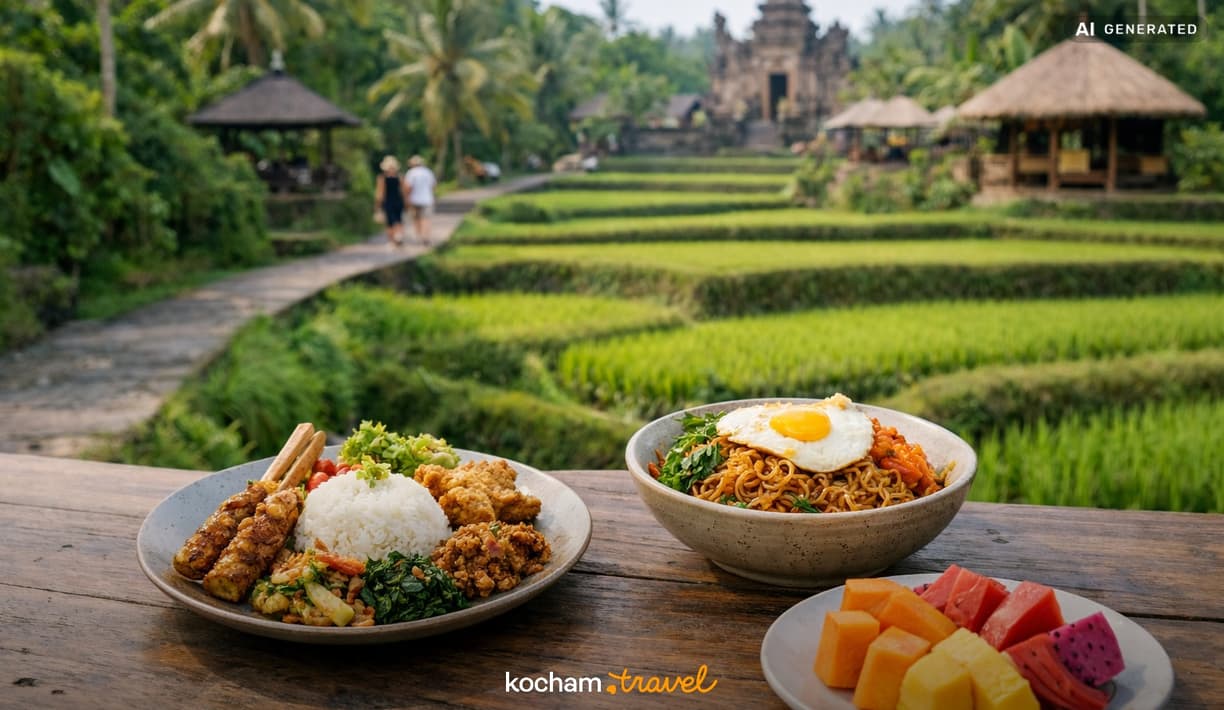 Ilustracja do tematu: Gotowy plan podróży: wyjazd do Ubud w Indonezji w rytmie slow travel, łączący niespieszne zwiedzanie z kulinarnymi odkryciami