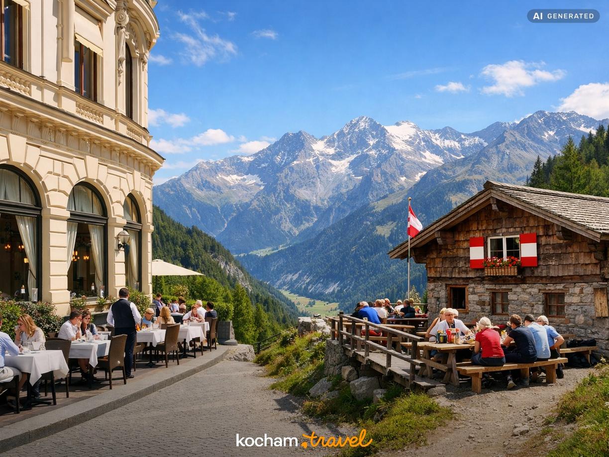 Gdzie zjeść: od eleganckich restauracji po górskie schroniska w Austria