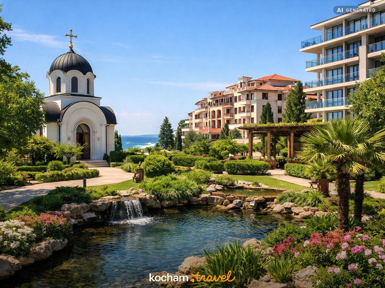 Architektura i zielone oazy kurortu w Święty Konstantyn i Elena