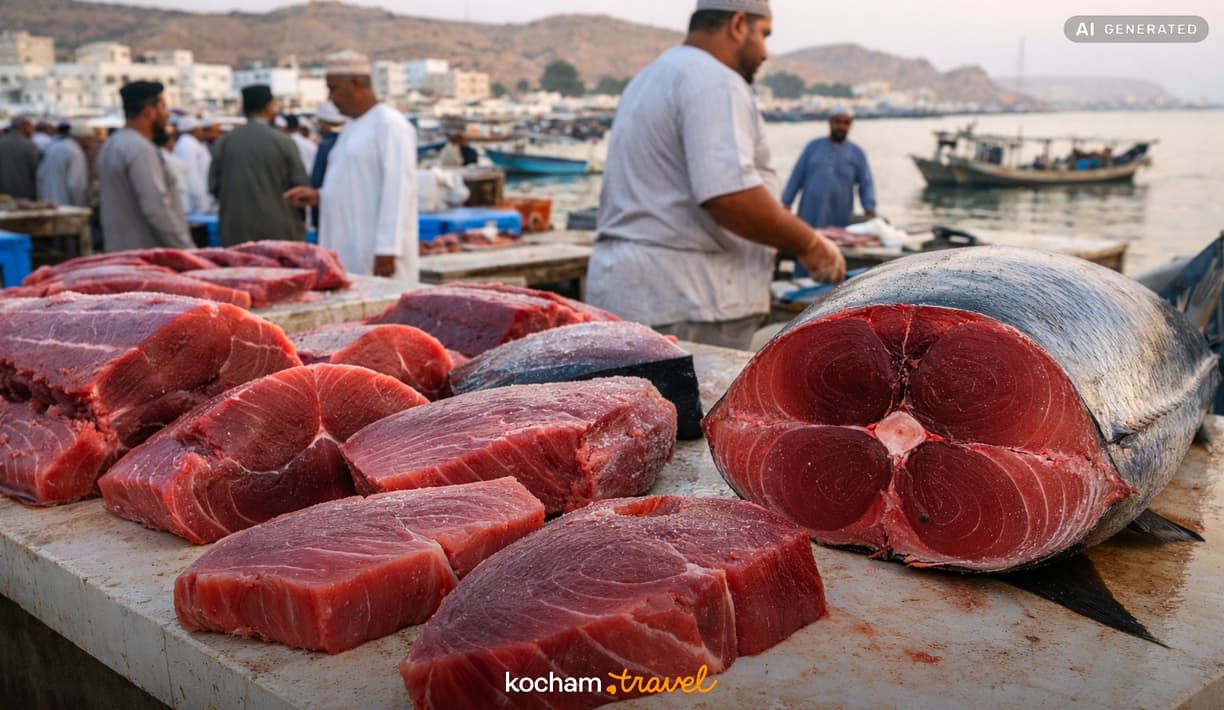 Ilustracja do tematu: Oman. Ceny na porannym targu rybnym w Sur: ile zapłacisz za kilogram świeżego tuńczyka?